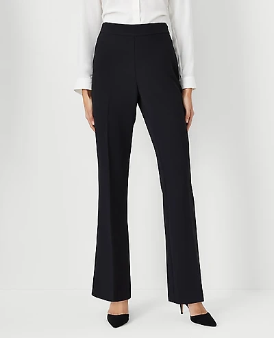 Ann Taylor The Side Zip Trouser Fluid Crepe — Curvy Fit Black Women's
