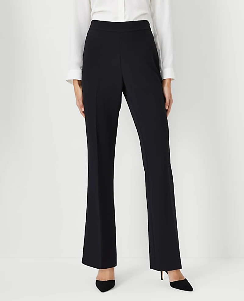 Ann Taylor The Petite Side Zip Trouser Fluid Crepe — Curvy Fit Black Women's