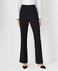 Ann Taylor The Petite Side Zip Trouser Fluid Crepe — Curvy Fit Black Women's