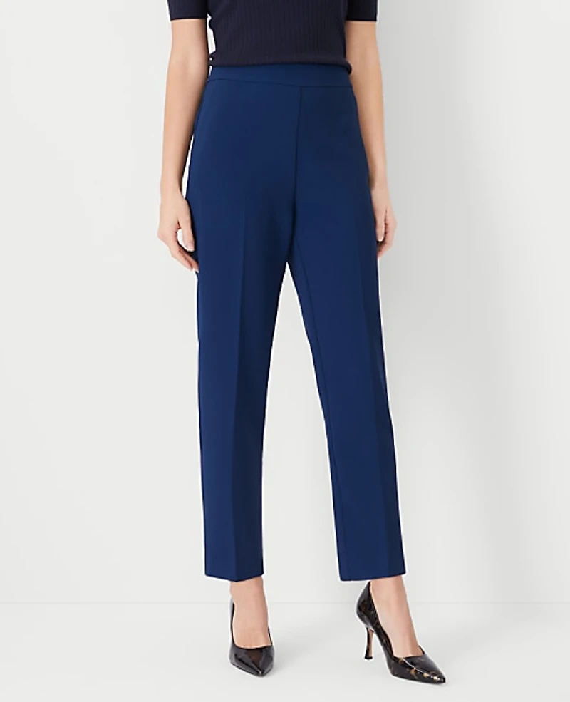 Ann Taylor The Petite Side Zip Ankle Pant Fluid Crepe Pure Sapphire Women's