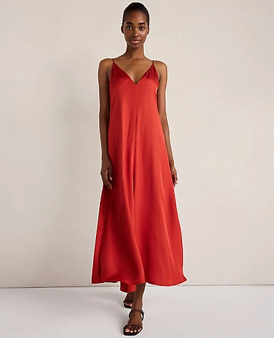 Ann Taylor Haven Well Within Silky Maxi Dress Tomato Women's