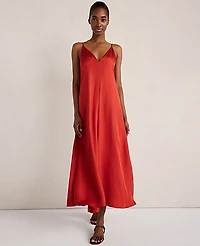Ann Taylor Haven Well Within Silky Maxi Dress Tomato Women's