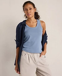 Ann Taylor Haven Well Within Organic Cotton Scoop Neck Tank Top Vetiver Women's
