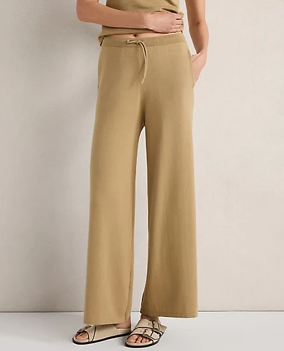 Ann Taylor Haven Well Within Organic Cotton Jersey Wide Leg Pants Truffle Women's