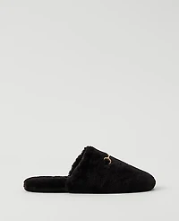 Ann Taylor Weekend Horsebit Fuzzy Slide Flat Women's