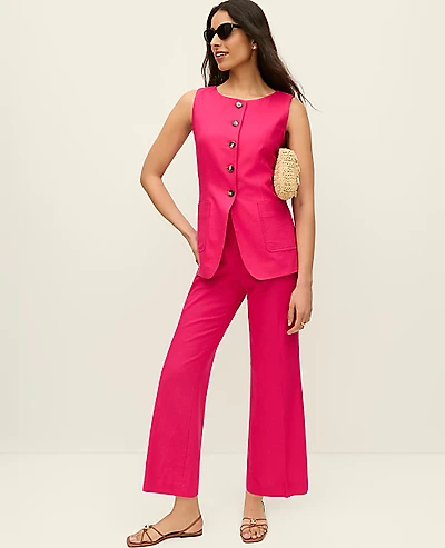 Ann Taylor The Flare Ankle Pant Linen Blend Women's