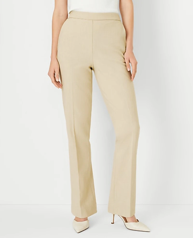 Ann Taylor The Petite Side Zip Straight Pant Bi-Stretch — Curvy Fit Toasted Oat Women's