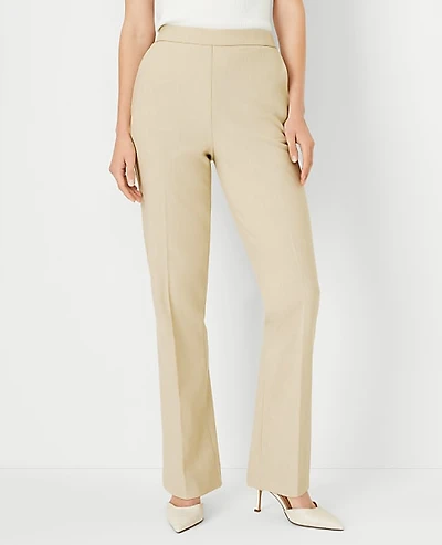 Ann Taylor The Petite Side Zip Straight Pant Bi-Stretch — Curvy Fit Toasted Oat Women's