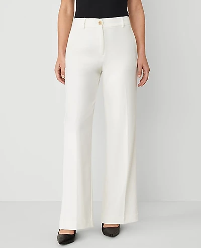 Ann Taylor The Petite Wide-Leg Pant — Curvy Fit Winter White Women's