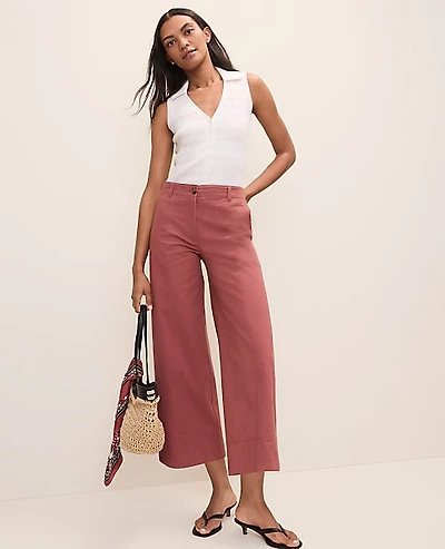 Ann Taylor Weekend Wide-Leg Ankle Pant Women's