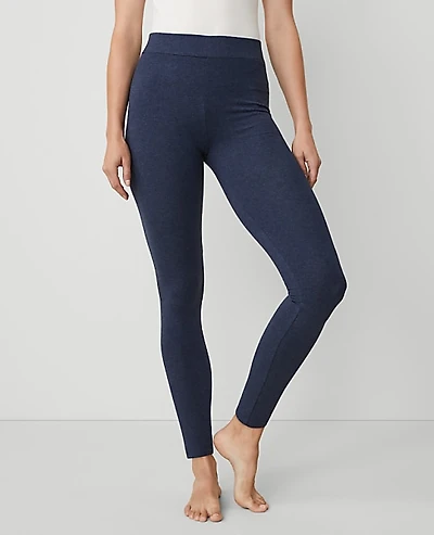 Ann Taylor Heathered Essential Leggings Size XL Dark Navy Heather Women's