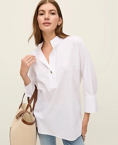 Ann Taylor Weekend Tunic Shirt Size XS White Women's