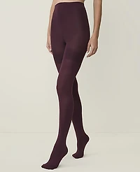 Ann Taylor Opaque High Waist Control Top Tights Plum Rose Women's