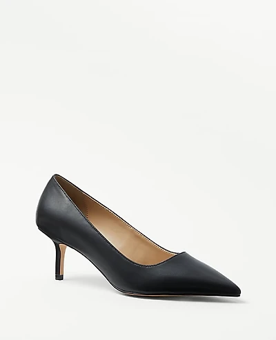 Ann Taylor Daphne Leather Pump Black Women's