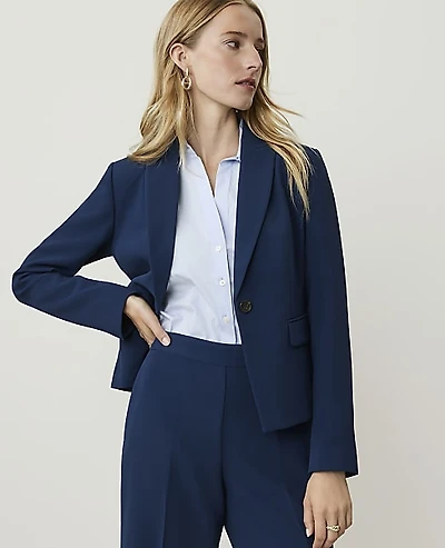 Ann Taylor The Petite Shorter Single Button Blazer Fluid Crepe Women's
