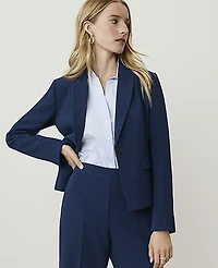 Ann Taylor The Petite Shorter Single Button Blazer Fluid Crepe Women's