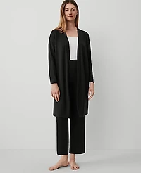 Ann Taylor Shawl Collar Duster Black Women's