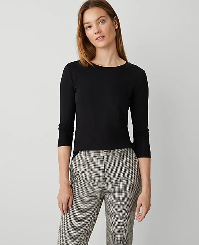 Ann Taylor Petite Weekend Crew Neck Top Women's