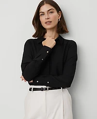 Ann Taylor Petite Satin Modern Shirt Women's