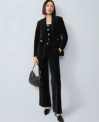 Ann Taylor The Petite Jayne Trouser Velvet Pant Black Women's