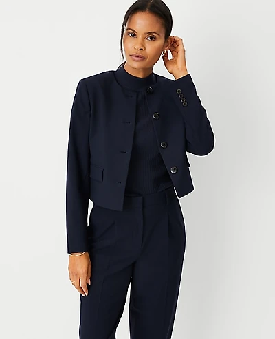 Ann Taylor The Crew Neck Jacket Seasonless Stretch Women's