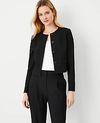 Ann Taylor The Crew Neck Jacket Seasonless Stretch Women's