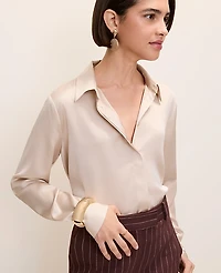 Ann Taylor Satin Modern Shirt Women's