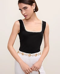 Ann Taylor Crochet Trim Tank Top Women's