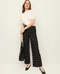 Ann Taylor The Grace Straight Pant Windowpane Black/White Window Check Women's