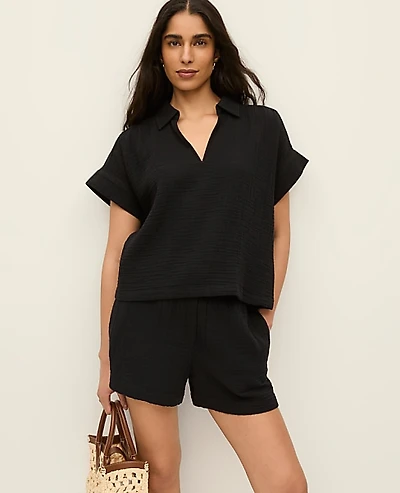 Ann Taylor Relaxed Cotton Gauze Blouse Women's