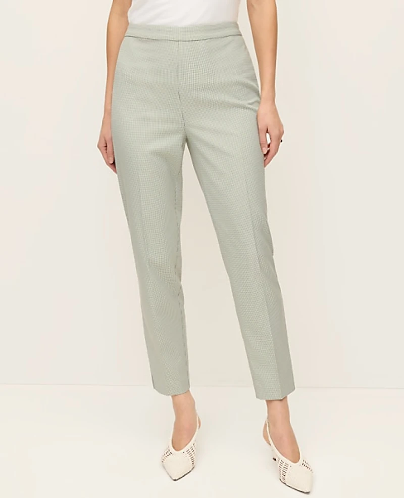Ann Taylor The Petite Natalie Pant Houndstooth Pale Olive Women's