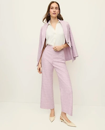 Ann Taylor The Petite Side Zip Straight Pant in Tweed Size 2 Violet Orchid Women's
