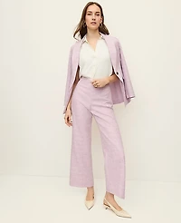 Ann Taylor The Petite Side Zip Straight Pant in Tweed Size 2 Violet Orchid Women's