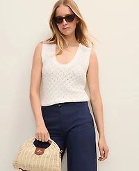 Ann Taylor Weekend Popcorn Stitch Sweater Shell Top Women's
