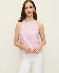 Ann Taylor Eyelet Halter Tank Top Women's