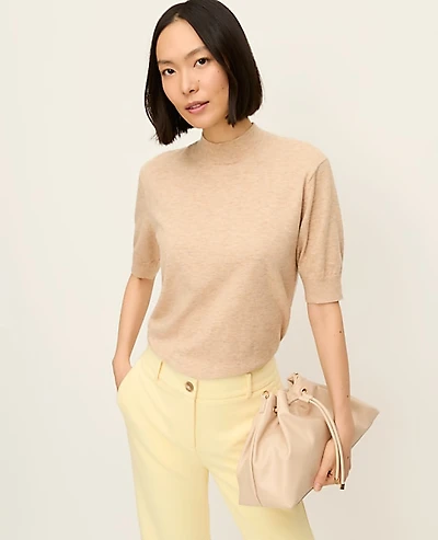 Ann Taylor Mock Neck Sweater T-Shirt Women's