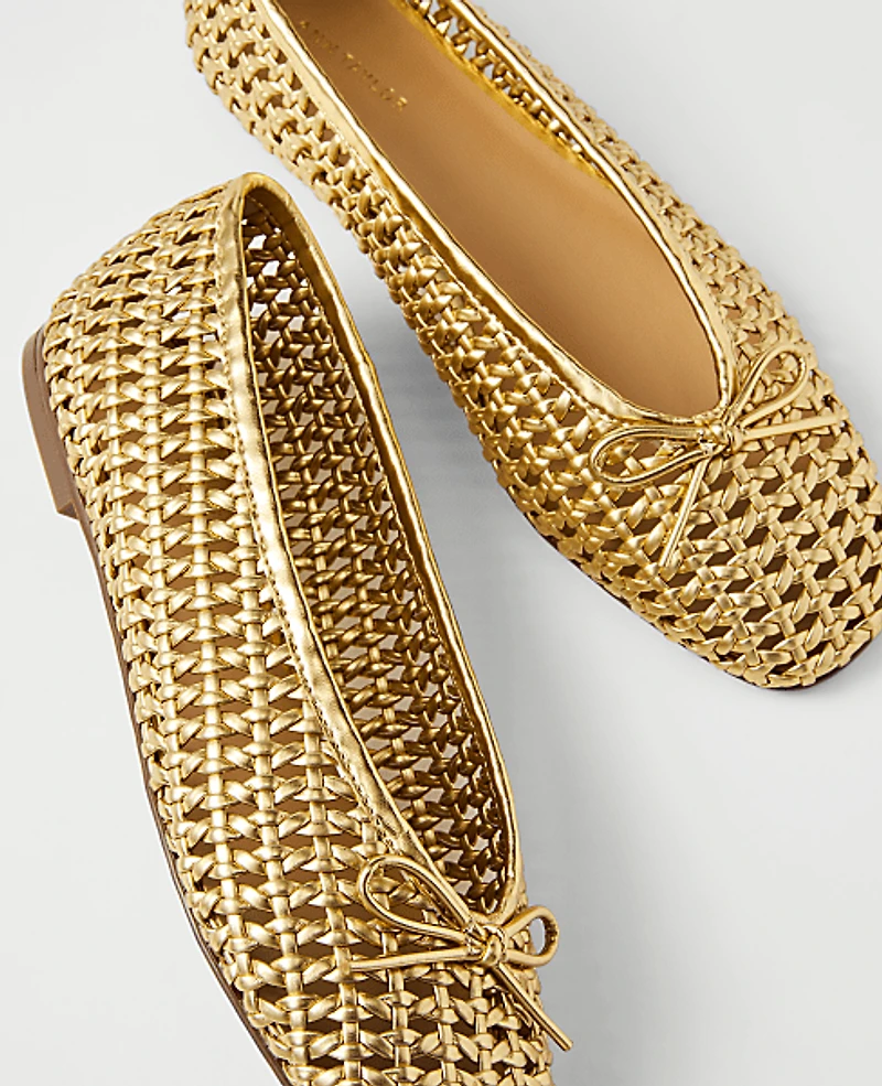 Ann Taylor Woven Bow Ballet Flat Women's