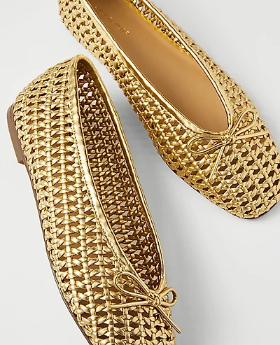 Ann Taylor Woven Bow Ballet Flat Women's