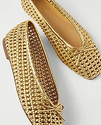 Ann Taylor Woven Bow Ballet Flat Women's