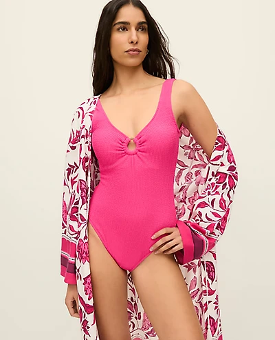 Ann Taylor Tortoiseshell Ring One Piece Swimsuit Women's