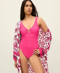 Ann Taylor Tortoiseshell Ring One Piece Swimsuit Women's