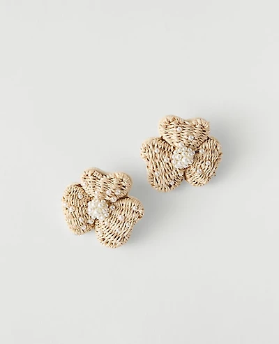 Ann Taylor Threaded Flower Stud Earrings Natural Women's