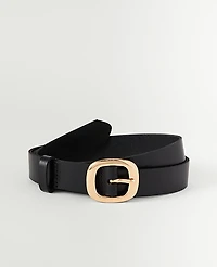 Ann Taylor Leather Square Buckle Belt Women's