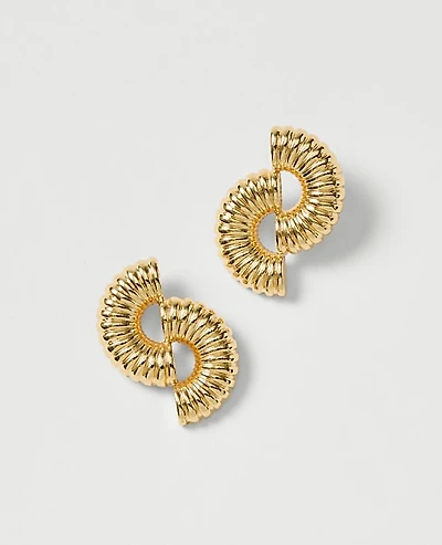 Ann Taylor Textured Metal Stud Earrings Goldtone Women's