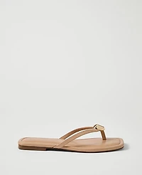 Ann Taylor Weekend Leather Embellished Sandal Size 5 Sail Cloth Women's
