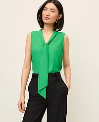 Ann Taylor Petite Bow Neck Shell Top Women's