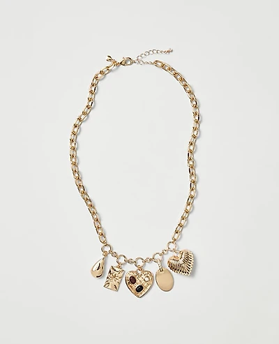 Ann Taylor Charm Necklace Goldtone Women's