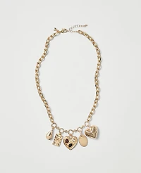 Ann Taylor Charm Necklace Goldtone Women's