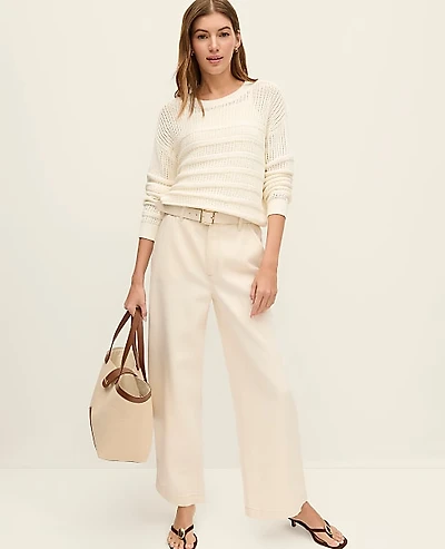 Ann Taylor Weekend Trouser Jean Ivory Women's
