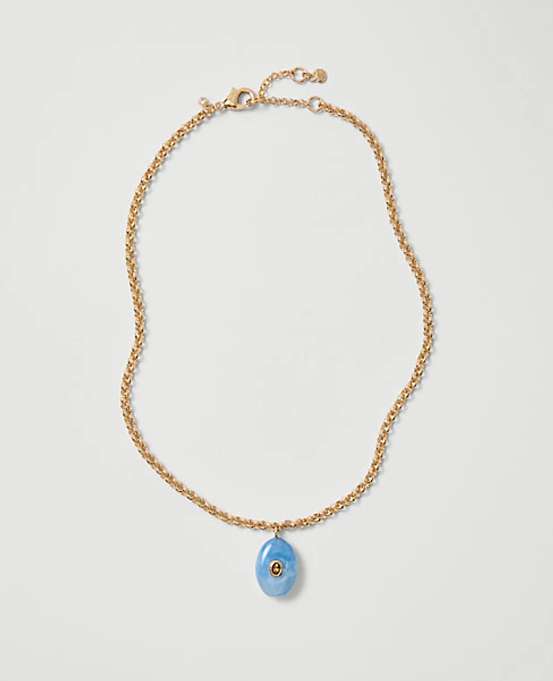 Ann Taylor Stone Pendant Necklace Sky Gazing Women's